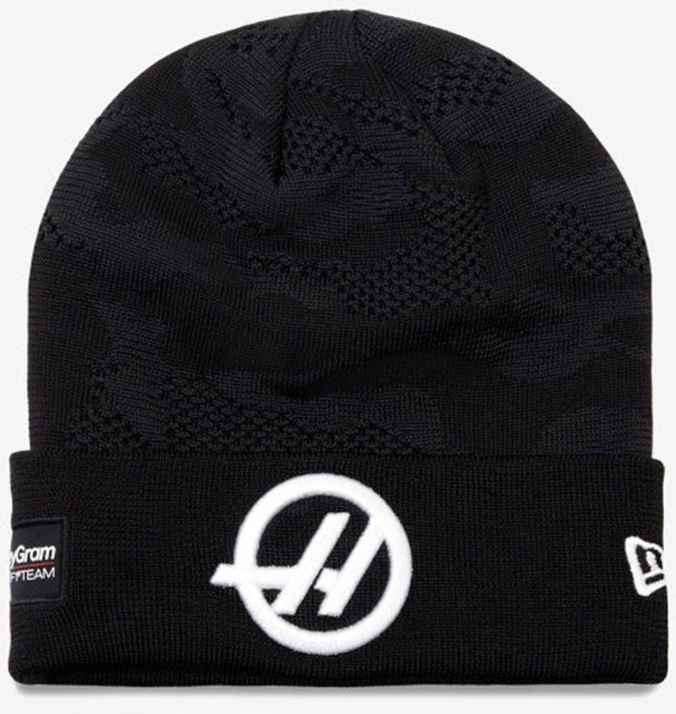 Haas F1 New Era Driver Oliver Bearman Black Camo Cuff Beanie