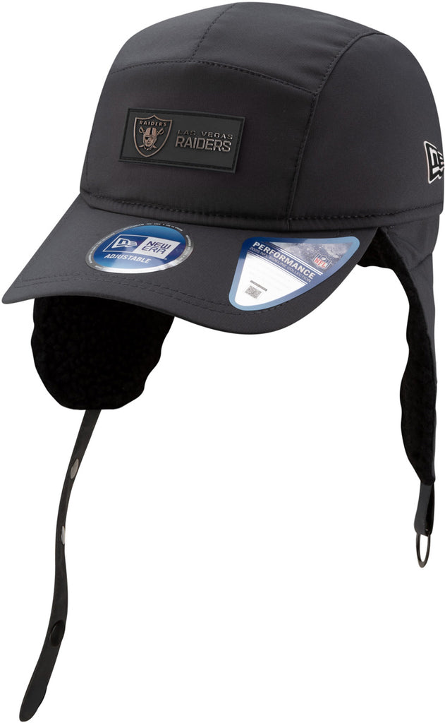 Las Vegas Raiders New Era Sideline 2025 Cold Weather Runner Dog Ear Adjustable Cap