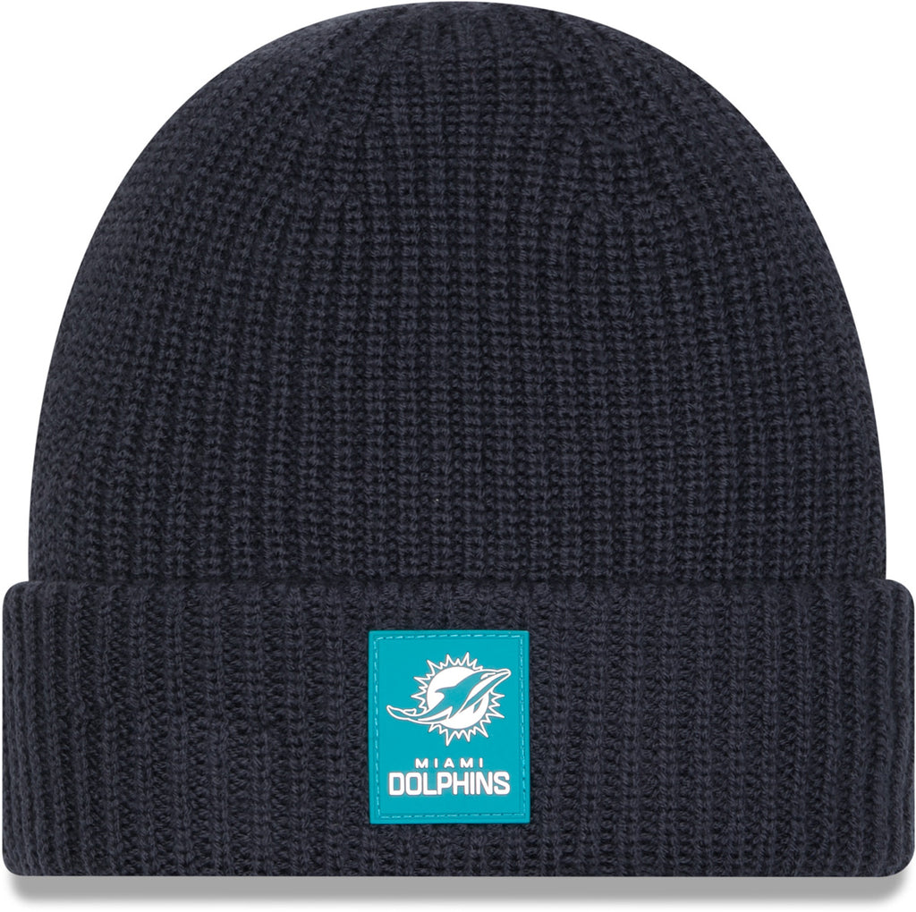 Miami Dolphins New Era NFL 2025 Sideline Cold Weather Cuff Knit Beanie