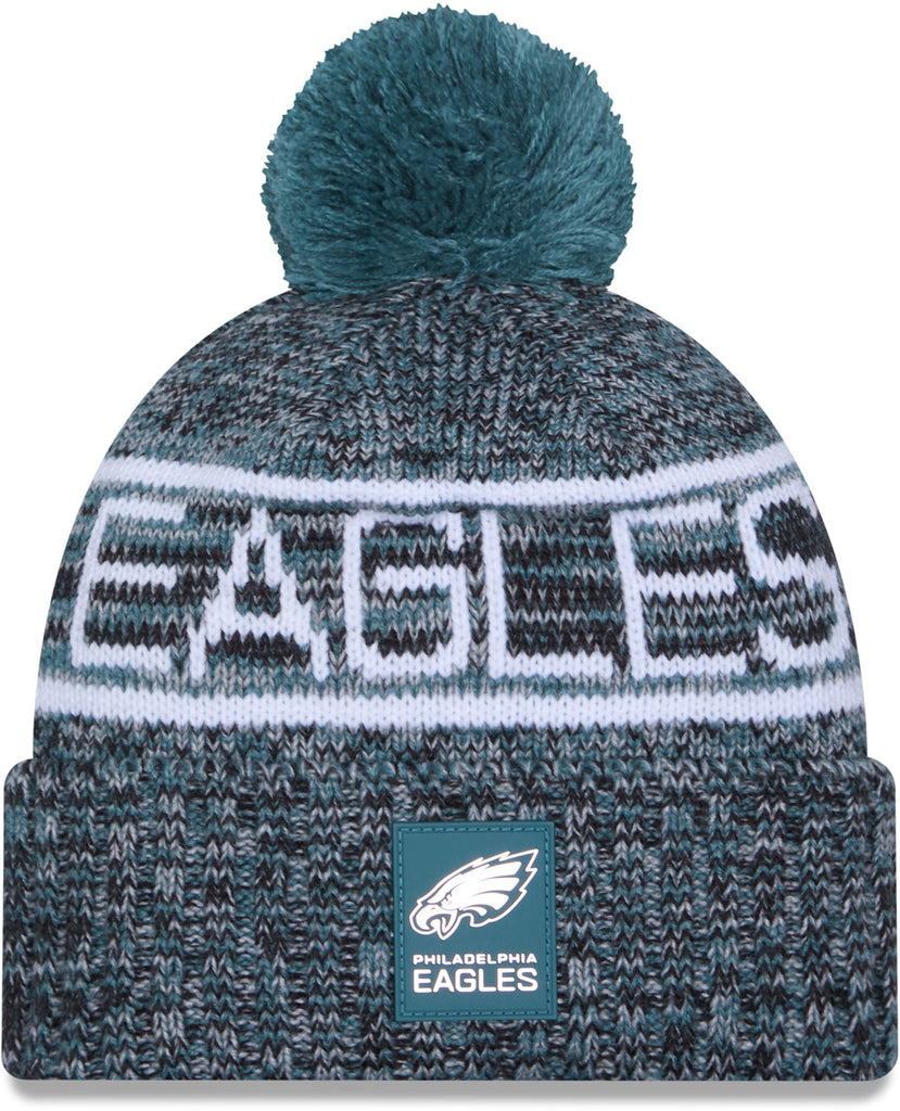 Philadelphia Eagles New Era NFL 2025 Sideline Cold Weather Sport Knit Bobble Hat