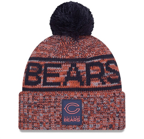 Chicago Bears New Era NFL 2025 Sideline Cold Weather Sport Knit Bobble Hat