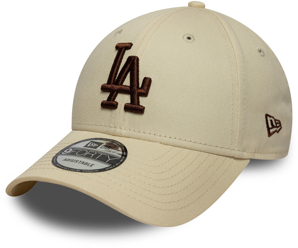 LA Dodgers Beige baseball cap with brown logo on a white background