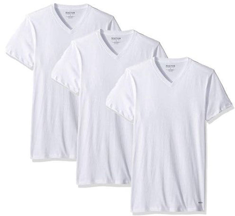 Kenneth Cole 3-Pack Mens V-Neck White T-Shirt - pumpheadgear, baseball caps