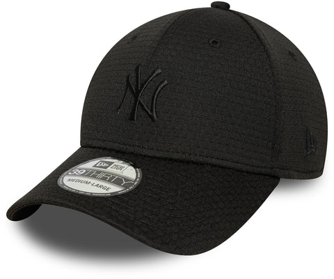Black baseball cap with New York Yankees logo on a white background