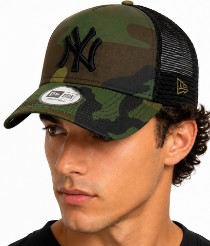 New York Yankees New Era Woodland Camo Clean Trucker Cap - pumpheadgear, baseball caps