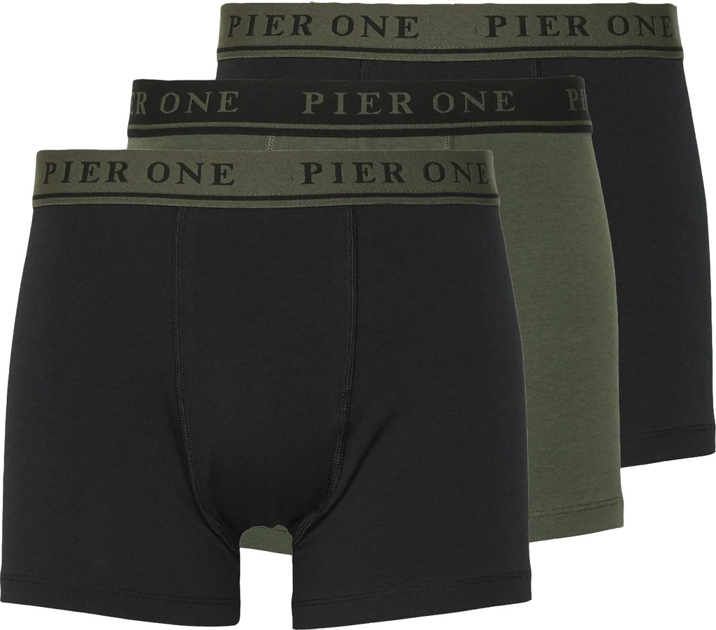 Pier One Mens 3-Pack Solid Colour Design Boxer Shorts - pumpheadgear, baseball caps