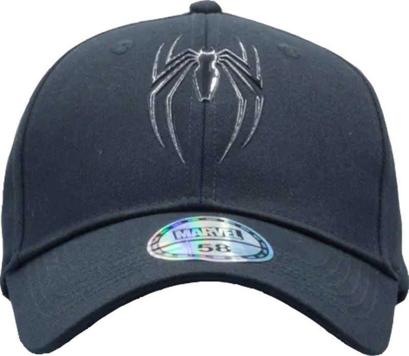 Marvel Comics Spiderman All Black Rubber Logo Baseball Cap