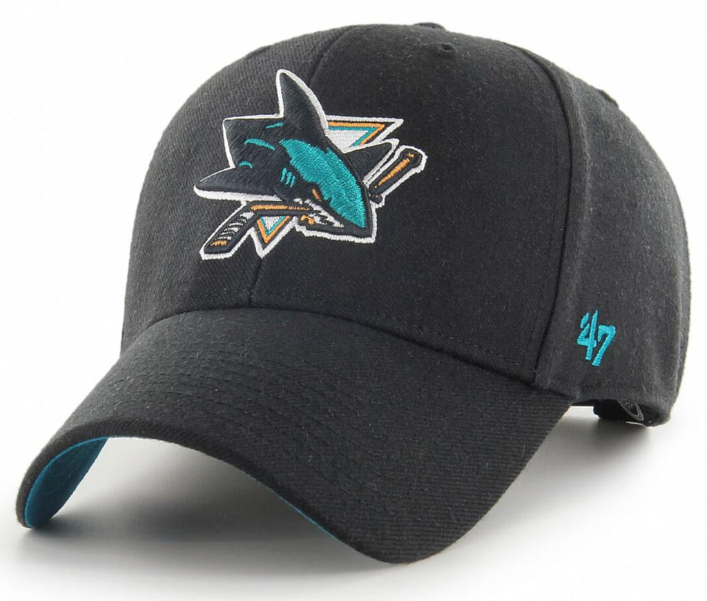San Jose Sharks 47 Brand MVP Black Ballpark NHL Team Snapback Cap - lovemycap