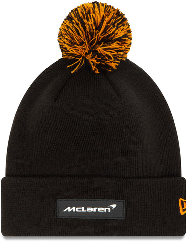 Mclaren Racing New Era Black Patch Beanie Bobble Hat - lovemycap