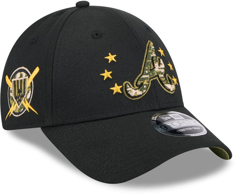 Atlanta Braves New Era 9Forty MLB 2024 Armed Forces Day Black Baseball Cap