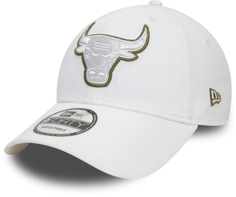 Chicago Bulls New Era 9Forty NBA Team Outline White Cap - pumpheadgear, baseball caps