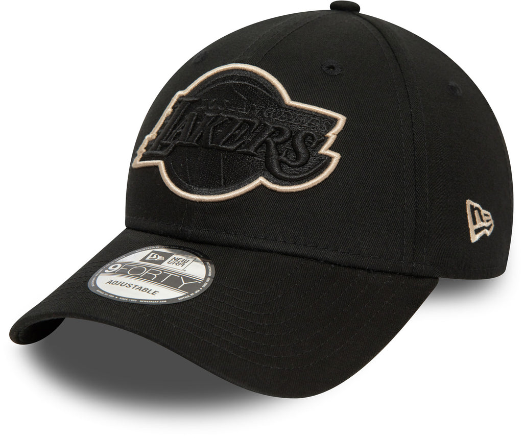 Los Angeles Lakers New Era 9Forty NBA Team Outline Black Cap - pumpheadgear, baseball caps