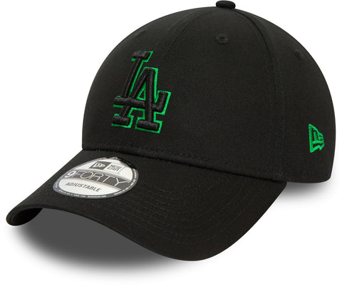 Los Angeles Dodgers New Era 9Forty MLB Team Outline Black Baseball Cap - pumpheadgear, baseball caps