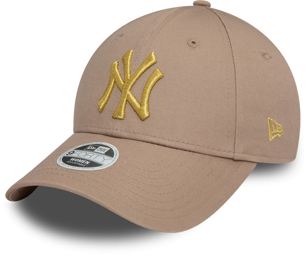 Womens New York Yankees New Era 9Forty Metallic Logo Ash Baseball Cap - pumpheadgear, baseball caps