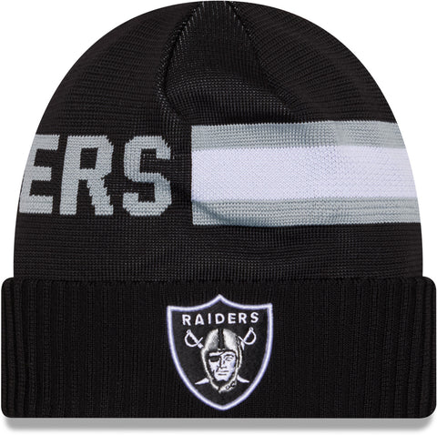 Las Vegas Raiders New Era NFL 2024 Sideline Tech Knit Beanie - pumpheadgear, baseball caps