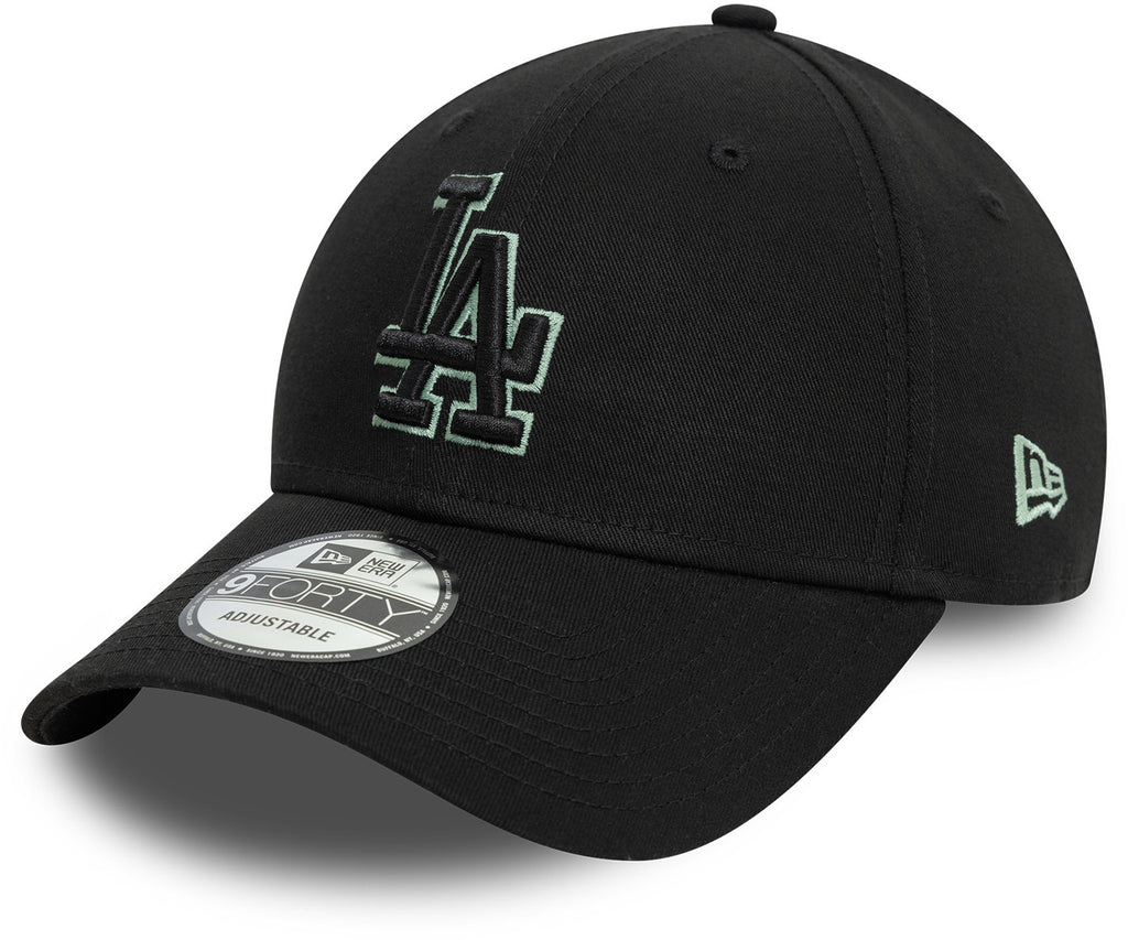 Los Angeles Dodgers New Era 9Forty Team Outline Black Baseball Cap