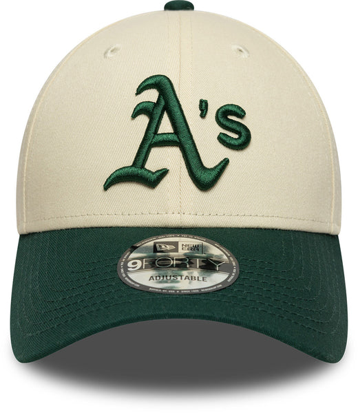 Oakland Athletics New Era Baseball Cap 9Forty Colour Block Cream Cap