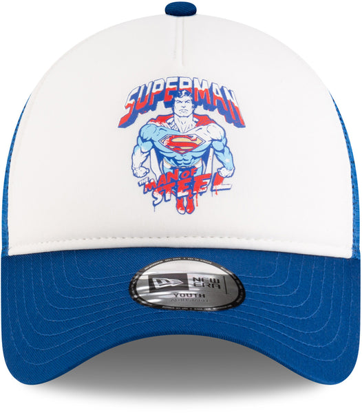 Superman DC Comics New Era Kids Blue Trucker Cap (Age 6 - 12 Years)