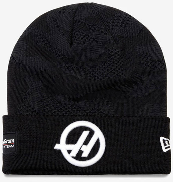 Haas F1 New Era Driver Oliver Bearman Black Camo Cuff Beanie