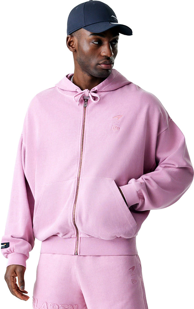 McLaren Racing New Era Washed Cool Pink Full Zip Oversized Hoody