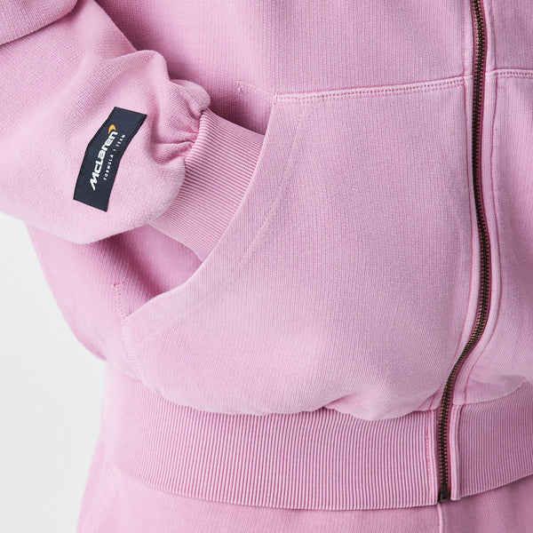 McLaren Racing New Era Washed Cool Pink Full Zip Oversized Hoody