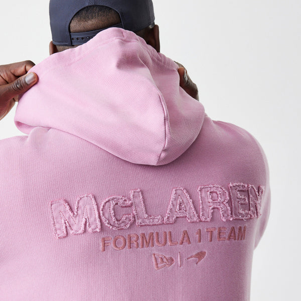McLaren Racing New Era Washed Cool Pink Full Zip Oversized Hoody