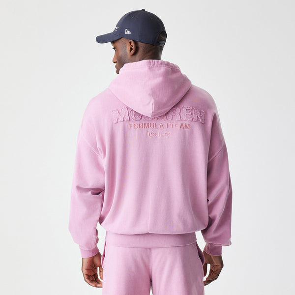 McLaren Racing New Era Washed Cool Pink Full Zip Oversized Hoody