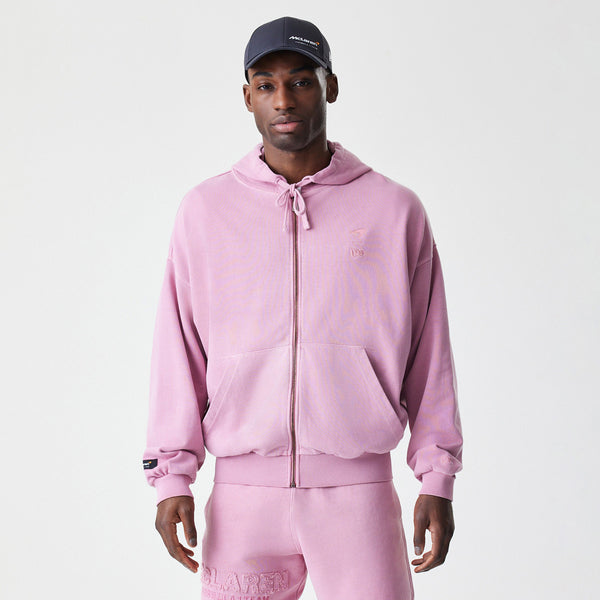 McLaren Racing New Era Washed Cool Pink Full Zip Oversized Hoody