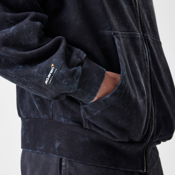 McLaren Racing New Era Washed Black Full Zip Oversized Hoody