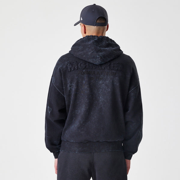 McLaren Racing New Era Washed Black Full Zip Oversized Hoody