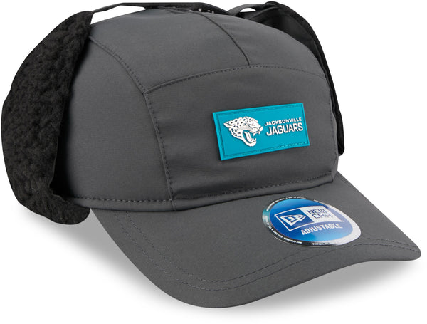 Jacksonville Jaguars New Era Sideline 2025 Cold Weather Runner Dog Ear Adjustable Cap
