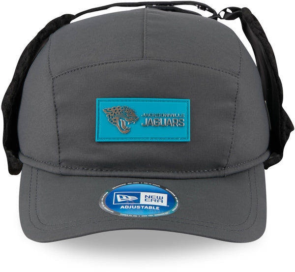Jacksonville Jaguars New Era Sideline 2025 Cold Weather Runner Dog Ear Adjustable Cap