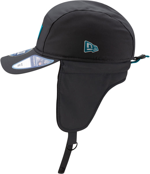 Jacksonville Jaguars New Era Sideline 2025 Cold Weather Runner Dog Ear Adjustable Cap