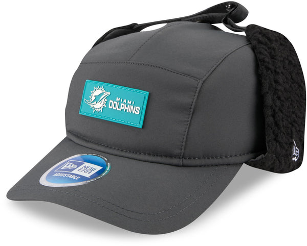 Miami Dolphins New Era Sideline 2025 Cold Weather Runner Dog Ear Adjustable Cap