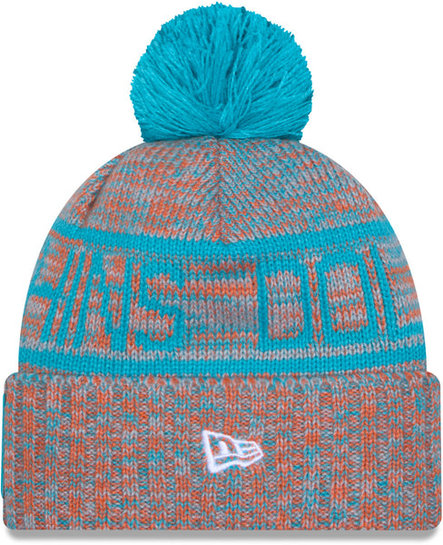 Miami Dolphins New Era NFL 2025 Sideline Cold Weather Sport Knit Bobble Hat