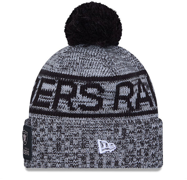 Las Vegas Raiders New Era NFL 2025 Sideline Cold Weather Sport Knit Bobble Hat