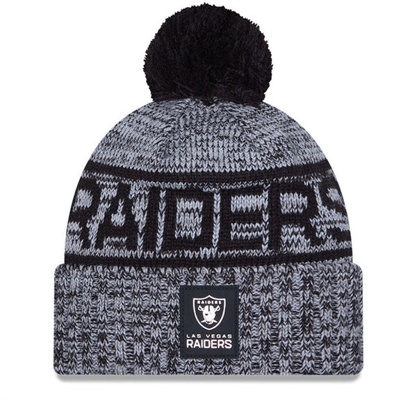 Las Vegas Raiders New Era NFL 2025 Sideline Cold Weather Sport Knit Bobble Hat