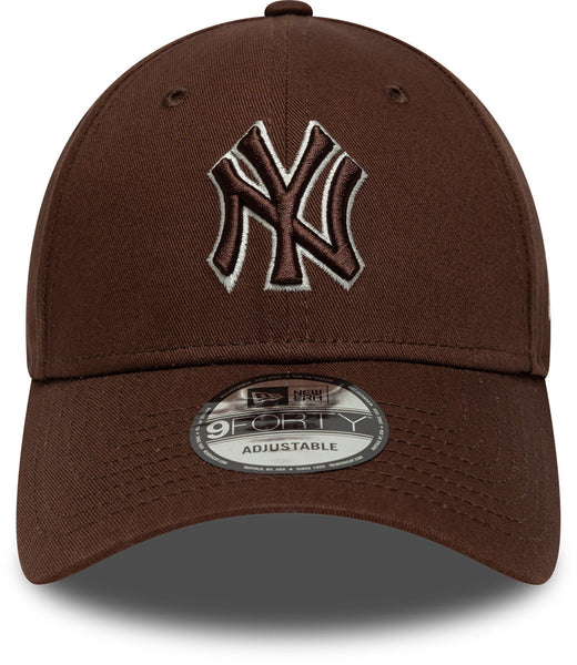 New York Yankees New Era Baseball Cap 9Forty Team Outline Brown Cap - pumpheadgear, baseball caps