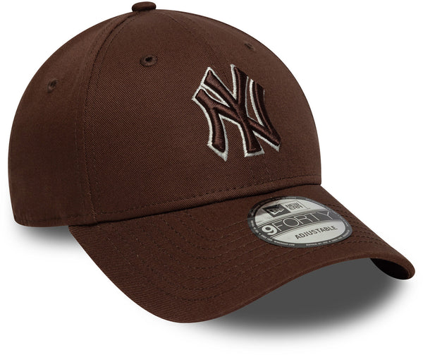 New York Yankees New Era Baseball Cap 9Forty Team Outline Brown Cap - pumpheadgear, baseball caps