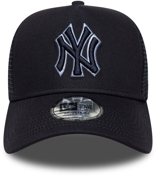 New York Yankees New Era Trucker Cap Outline E-Frame Navy Cap - pumpheadgear, baseball caps