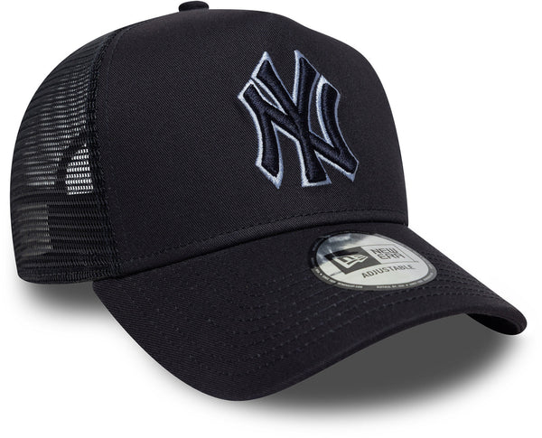 New York Yankees New Era Trucker Cap Outline E-Frame Navy Cap - pumpheadgear, baseball caps