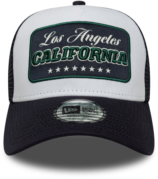 Los Angeles California New Era Location Patch Navy Trucker Cap - pumpheadgear, baseball caps