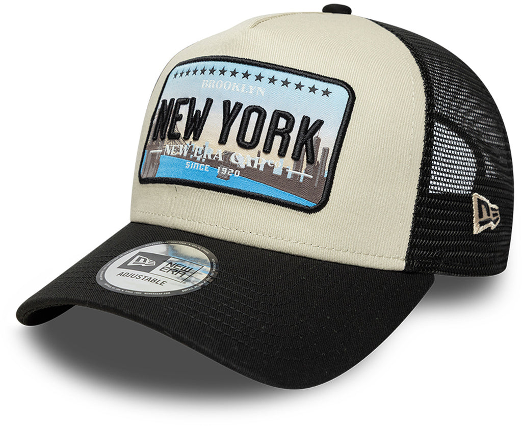 New York New Era License Plate Black Trucker Cap