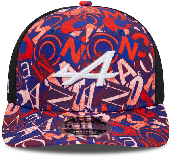 Close-up Alpine F1 Team logo and Monaco GP branding on New Era 9Fifty cap