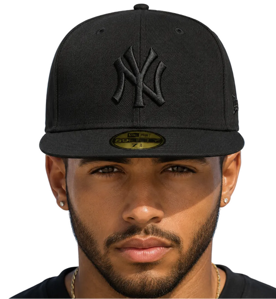 New York Yankees New Era 59Fifty MLB All Black Baseball Cap