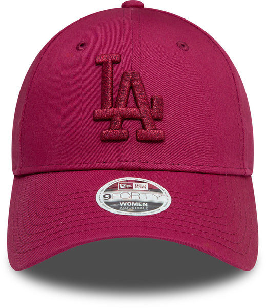 Close-up of Metallic “LA” Logo on Womens New Era Dodgers Cap