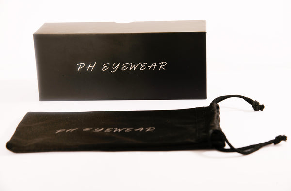 PH Eyewear sunglasses box and soft pouch included