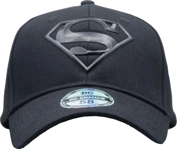 DC Comics Superman All Black Rubber Logo Baseball Cap