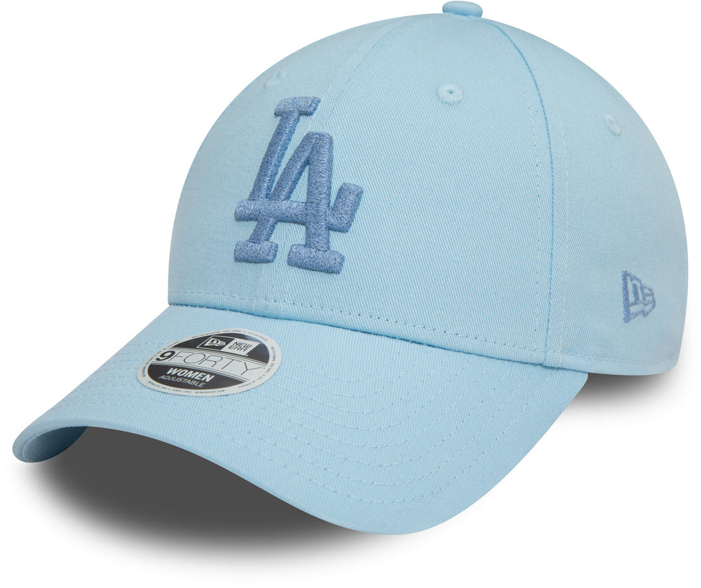 Womens LA Dodgers Metallic Logo 9FORTY Cap New Era Blue Front View