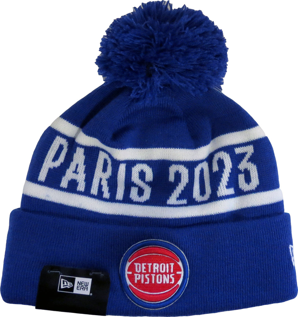Detroit Pistons NBA New Era Paris Game Bobble Hat with team logos